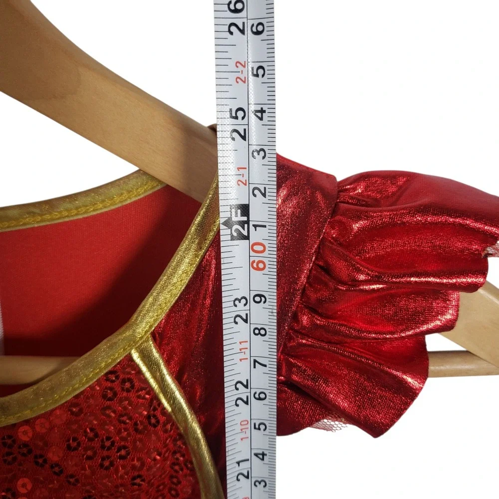 Wonder Woman Dress Up Costume Sparkly Sequin Skirt Girls Size Medium‎ 7-8